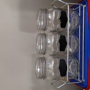 Kitchen Utensil Organizer with 3 Mason Jars